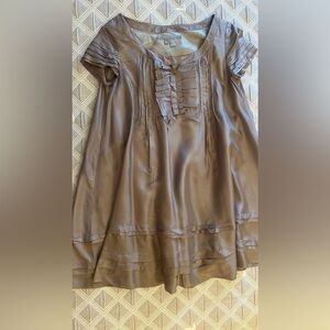 Zara Elegant Cream Mini Dress 100% silk lining size S